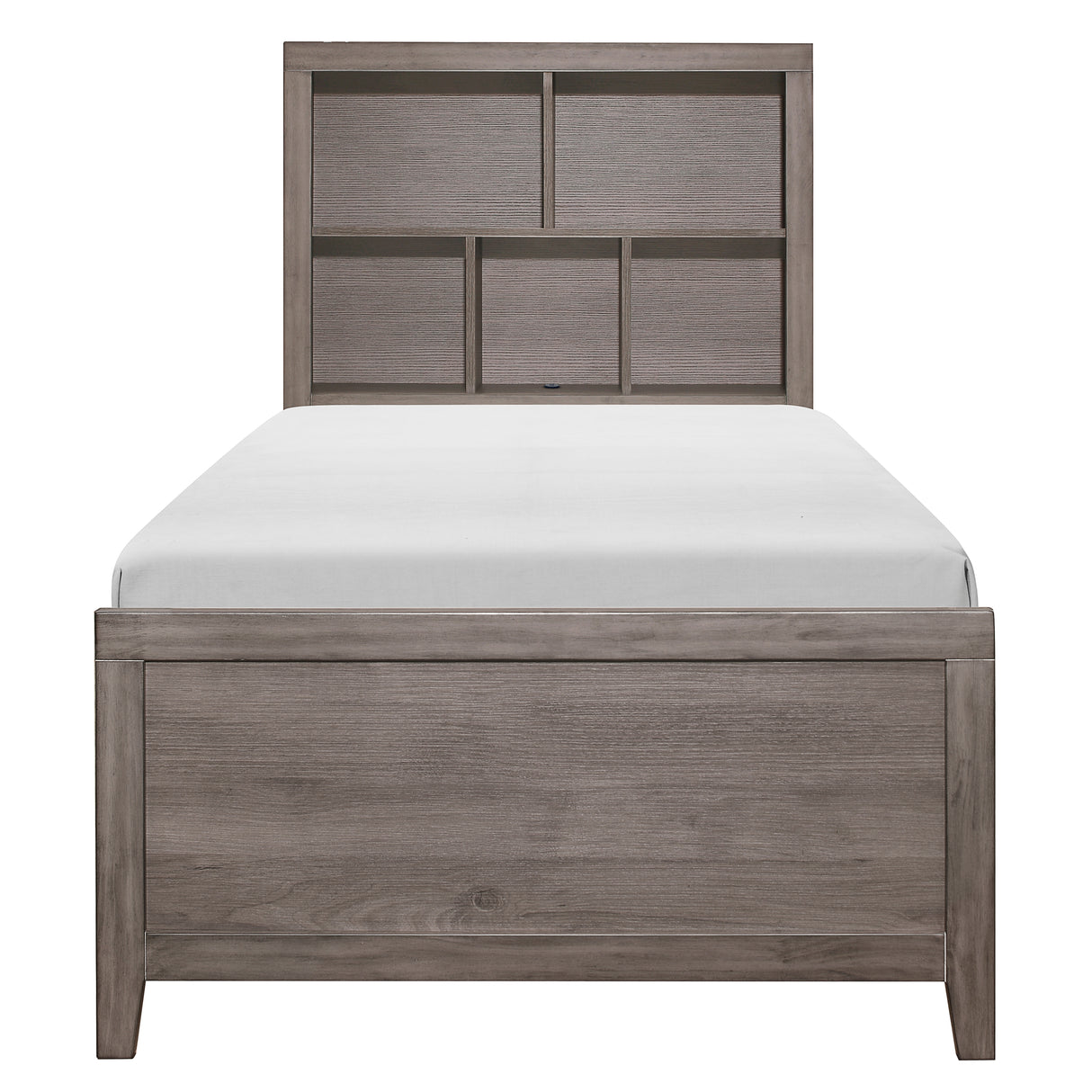 Woodrow Brownish Gray 3-Piece Queen Wall Bed Set (Queen Bed, 2x Nightstand) from Homelegance - Luna Furniture