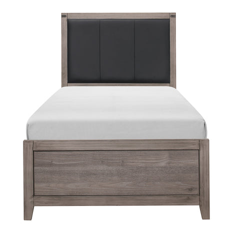 Woodrow Brownish Gray Upholstered Twin Bed from Homelegance - Luna Furniture
