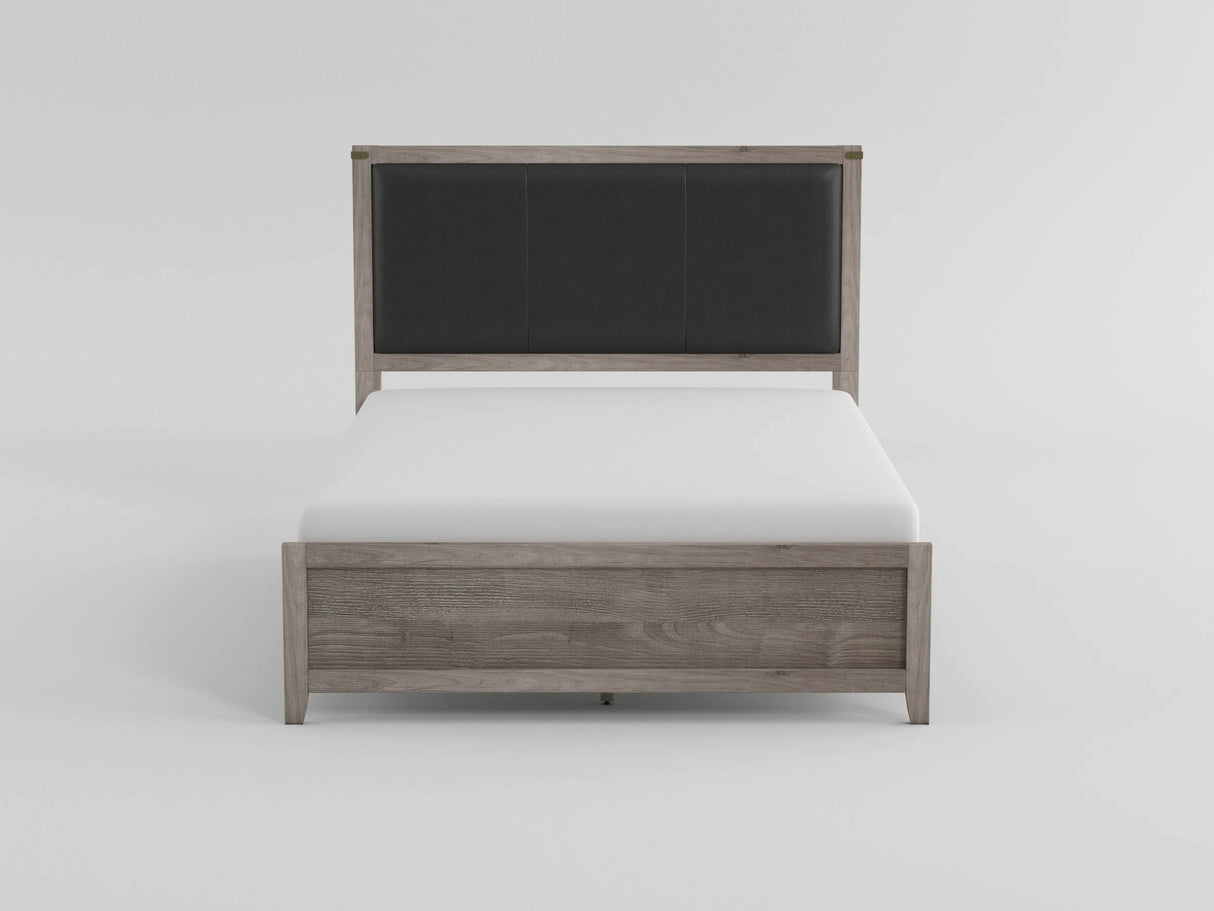 Woodrow Brownish Gray Upholstered Twin Bed from Homelegance - Luna Furniture