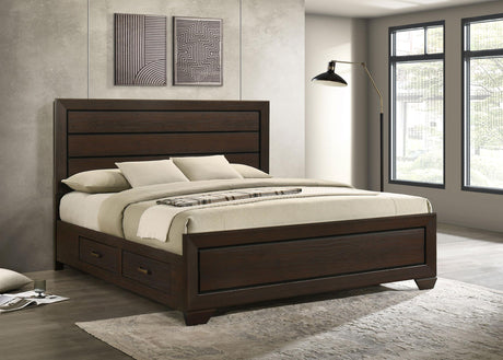Kauffman Dark Cocoa Eastern King Storage Bed from Coaster - Luna Furniture