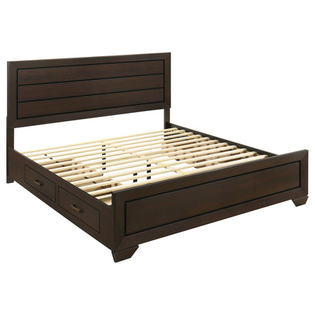 Kauffman Dark Cocoa Eastern King Storage Bed from Coaster - Luna Furniture