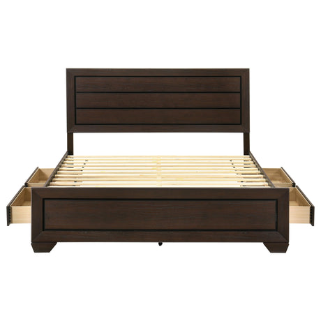 Kauffman Dark Cocoa Eastern King Storage Bed from Coaster - Luna Furniture