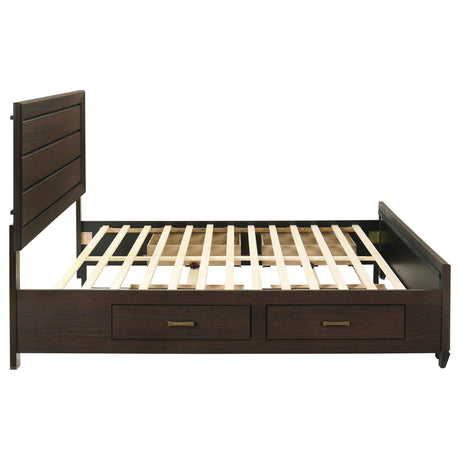 Kauffman Dark Cocoa Eastern King Storage Bed from Coaster - Luna Furniture