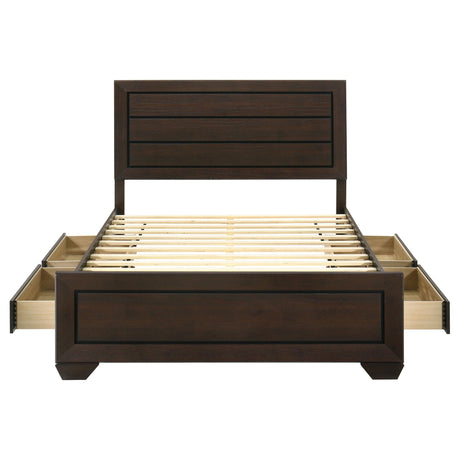 Kauffman Dark Cocoa Queen Storage Bed from Coaster - Luna Furniture
