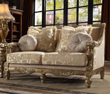 HD-205 Metallic Bright Gold Loveseat from Homey Design - Luna Furniture
