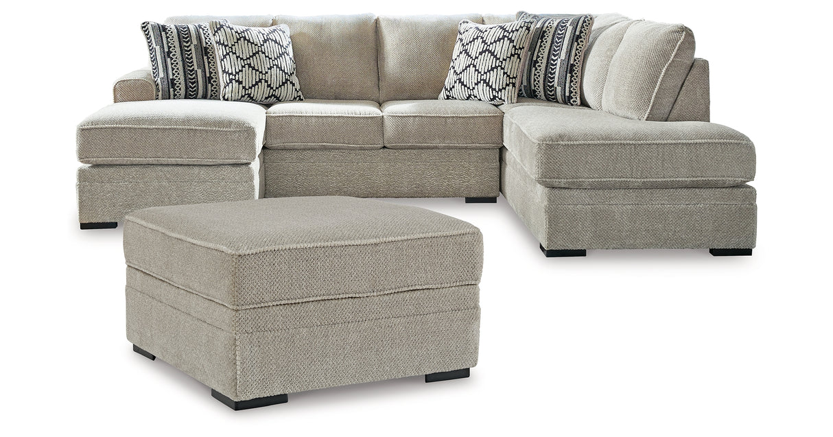 Calnita 2-Piece Sectional with Ottoman in Sisal from Ashley Furniture - Luna Furniture