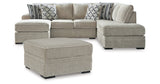Calnita 2-Piece Sectional with Ottoman in Sisal from Ashley Furniture - Luna Furniture