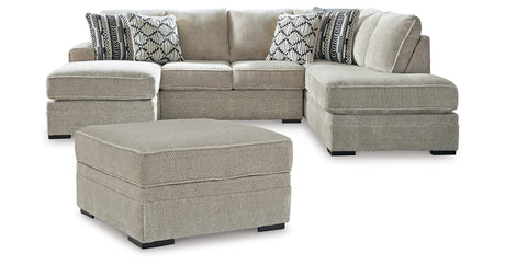 Calnita 2-Piece Sectional with Ottoman in Sisal from Ashley Furniture - Luna Furniture