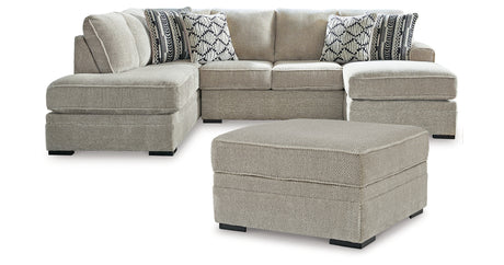 Calnita 2-Piece Sectional with Ottoman in Sisal from Ashley - Luna Furniture