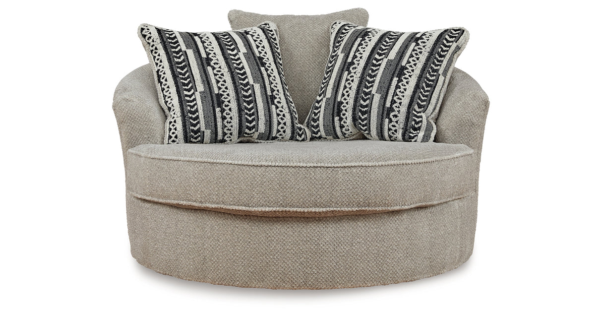 Calnita Sisal Oversized Swivel Accent Chair from Ashley Furniture - Luna Furniture