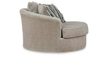 Calnita Sisal Oversized Swivel Accent Chair from Ashley - Luna Furniture