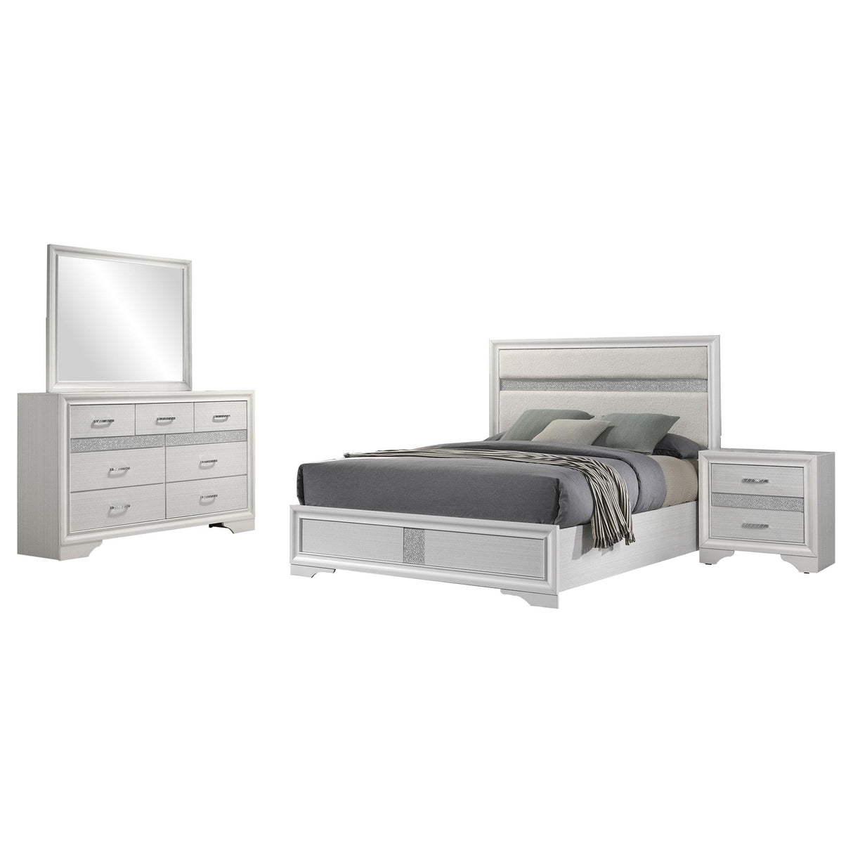 Miranda White 4-Piece Eastern King Bedroom Set from Coaster - Luna Furniture