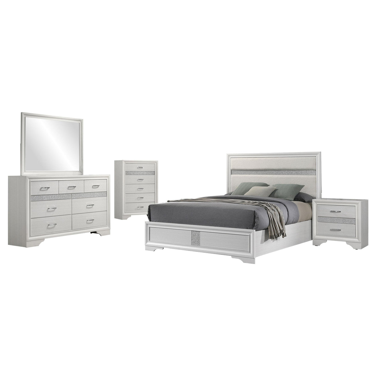 Miranda White 5-Piece California King Bedroom Set from Coaster - Luna Furniture