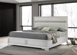 Miranda White 55-inch Upholstered California King Panel Bed from Coaster - Luna Furniture