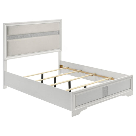 Miranda White 55-inch Upholstered Queen Panel Bed from Coaster - Luna Furniture