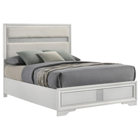 Miranda White 55-inch Upholstered Queen Panel Bed from Coaster - Luna Furniture