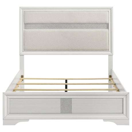 Miranda White 55-inch Upholstered Queen Panel Bed from Coaster - Luna Furniture