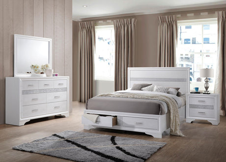 Miranda White 4-Piece Eastern King Platform Storage Bedroom Set from Coaster - Luna Furniture