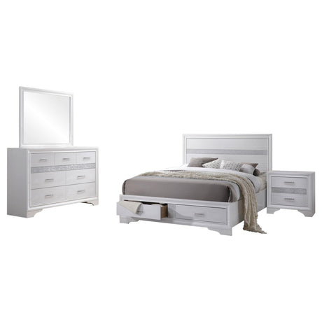 Miranda White 4-Piece California King Platform Storage Bedroom Set from Coaster - Luna Furniture