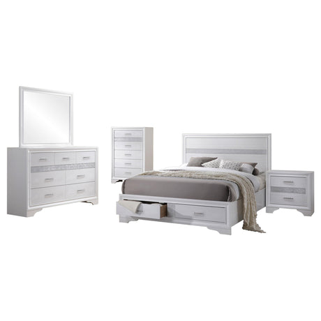 Miranda White 5-Piece California King Platform Storage Bedroom Set from Coaster - Luna Furniture