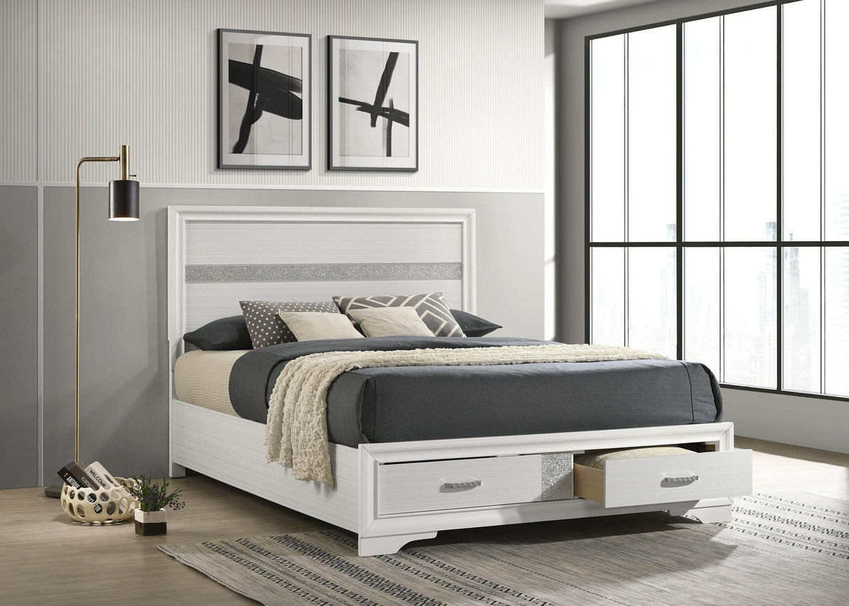 Miranda White Queen 2-Drawer Storage Bed from Coaster - Luna Furniture