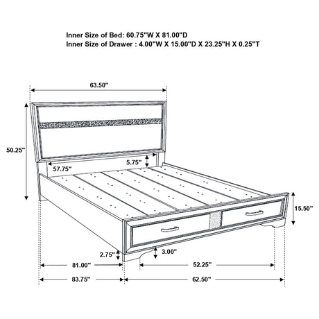 Miranda White Queen 2-Drawer Storage Bed from Coaster - Luna Furniture