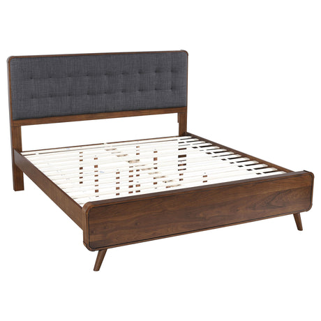 Robyn Dark Walnut Tufted Upholstered 4-Piece Eastern King Bedroom Set from Coaster - Luna Furniture