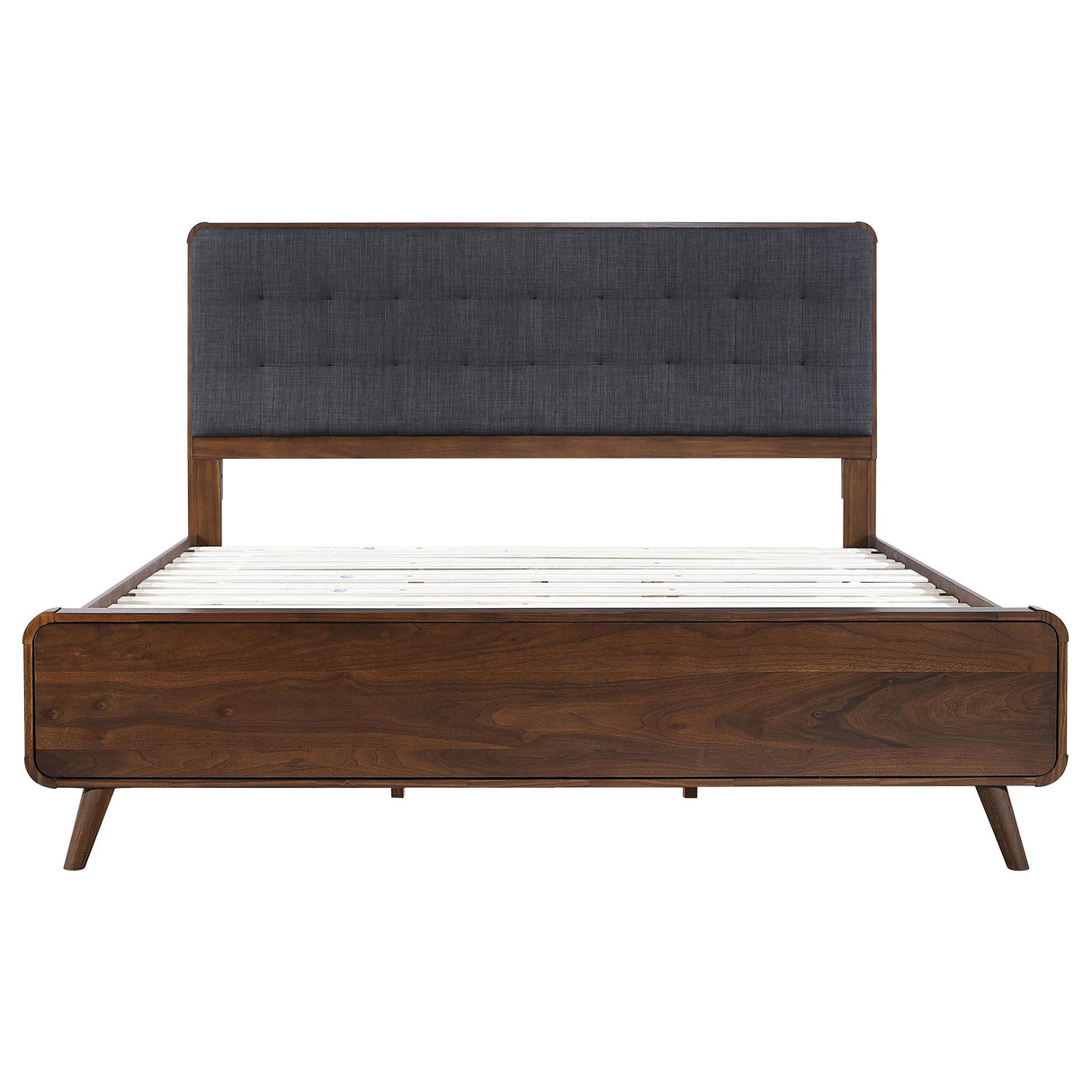 Robyn Dark Walnut Upholstered Eastern King Bed from Coaster - Luna Furniture