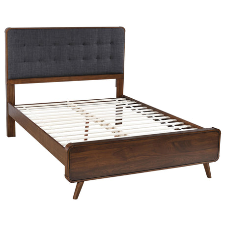 Robyn Dark Walnut Tufted Upholstered 4-Piece Queen Bedroom Set from Coaster - Luna Furniture
