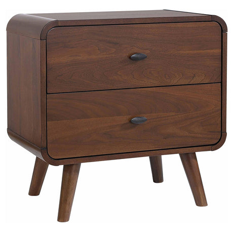 Robyn Dark Walnut Tufted Upholstered 4-Piece Queen Bedroom Set from Coaster - Luna Furniture