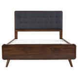 Robyn Dark Walnut Upholstered Queen Bed from Coaster - Luna Furniture