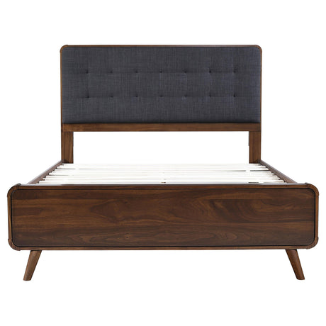 Robyn Dark Walnut Upholstered Queen Bed from Coaster - Luna Furniture