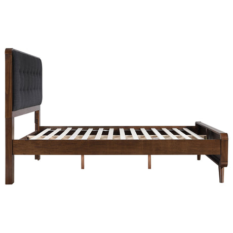 Robyn Dark Walnut Upholstered Queen Bed from Coaster - Luna Furniture