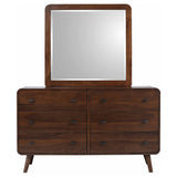 Robyn Dark Walnut 6-Drawer Dresser with Mirror from Coaster - Luna Furniture