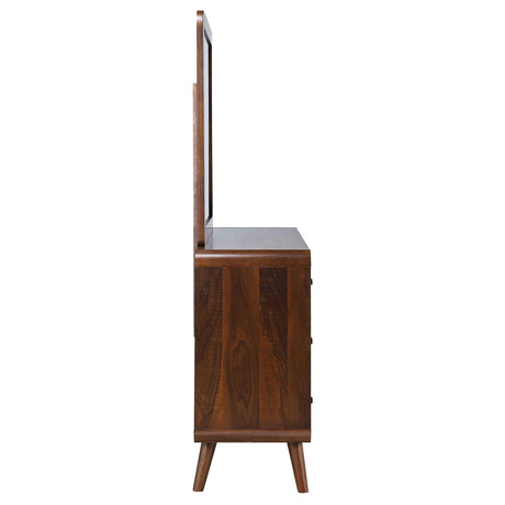 Robyn Dark Walnut 6-Drawer Dresser with Mirror from Coaster - Luna Furniture