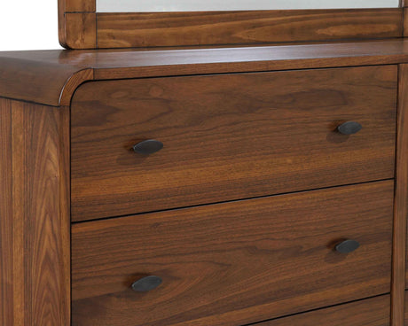 Robyn Dark Walnut 6-Drawer Dresser with Mirror from Coaster - Luna Furniture