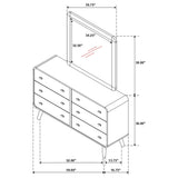 Robyn Dark Walnut 6-Drawer Dresser with Mirror from Coaster - Luna Furniture