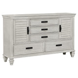 Franco Antique White 4-Piece Eastern King Storage Platform Bedroom Set from Coaster - Luna Furniture