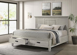 Franco Antique White Eastern King Storage Bed from Coaster - Luna Furniture