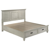 Franco Antique White Eastern King Storage Bed from Coaster - Luna Furniture