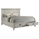 Franco Antique White Eastern King Storage Bed from Coaster - Luna Furniture
