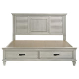 Franco Antique White Eastern King Storage Bed from Coaster - Luna Furniture