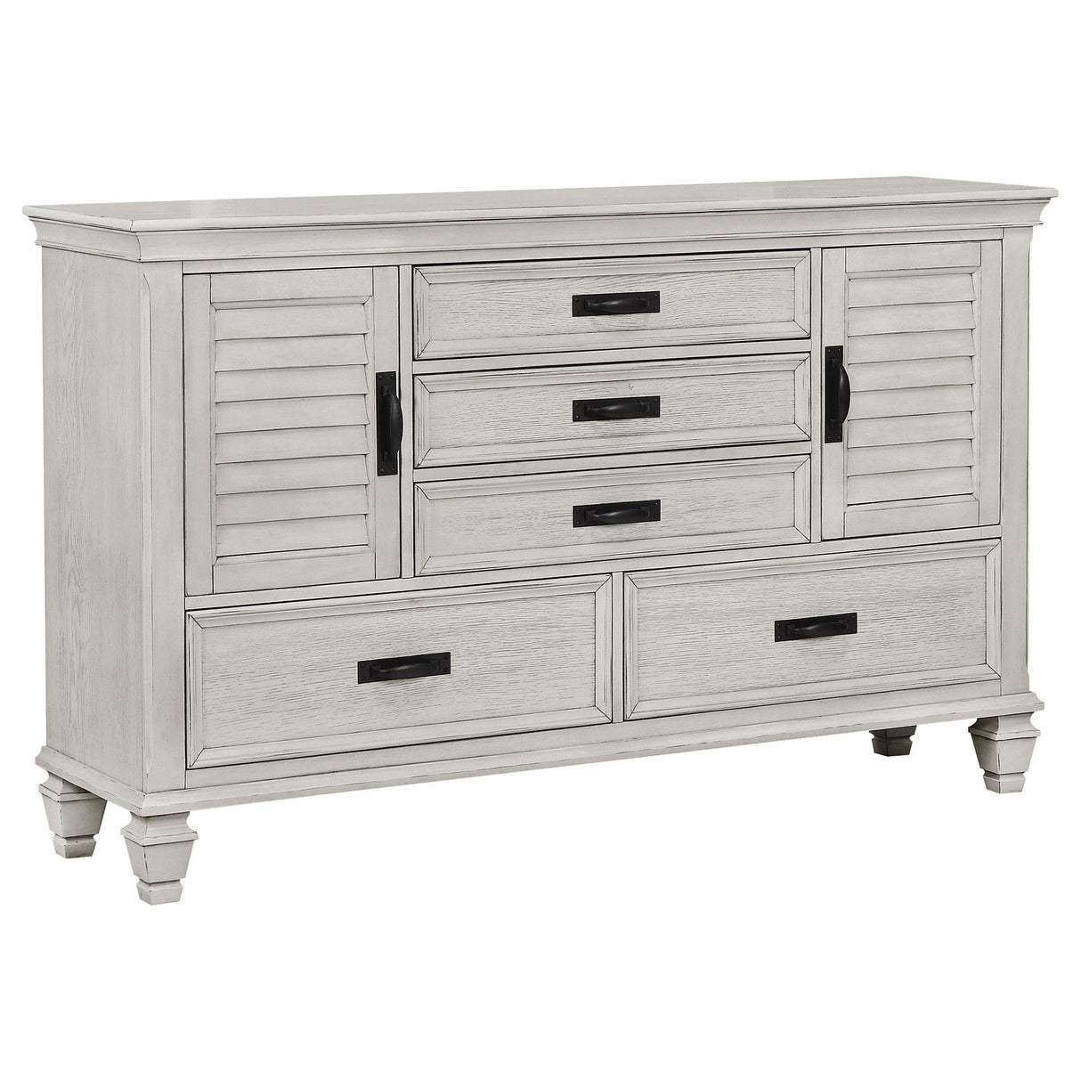 Franco Burnished Oak 5-Piece Eastern King Storage Platform Bedroom Set from Coaster - Luna Furniture