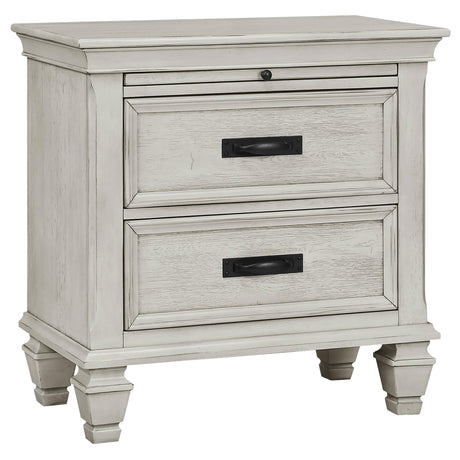 Franco Antique White 5-Piece Eastern King Storage Bedroom Set from Coaster - Luna Furniture