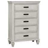Franco Antique White 5-Piece Eastern King Storage Bedroom Set from Coaster - Luna Furniture