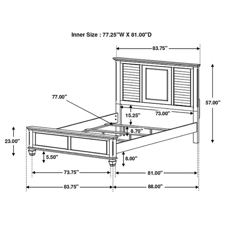 Franco Antique White 5-Piece Eastern King Storage Bedroom Set from Coaster - Luna Furniture