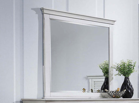 Franco Antique White Rectangular Mirror (Mirror Only) from Coaster - Luna Furniture