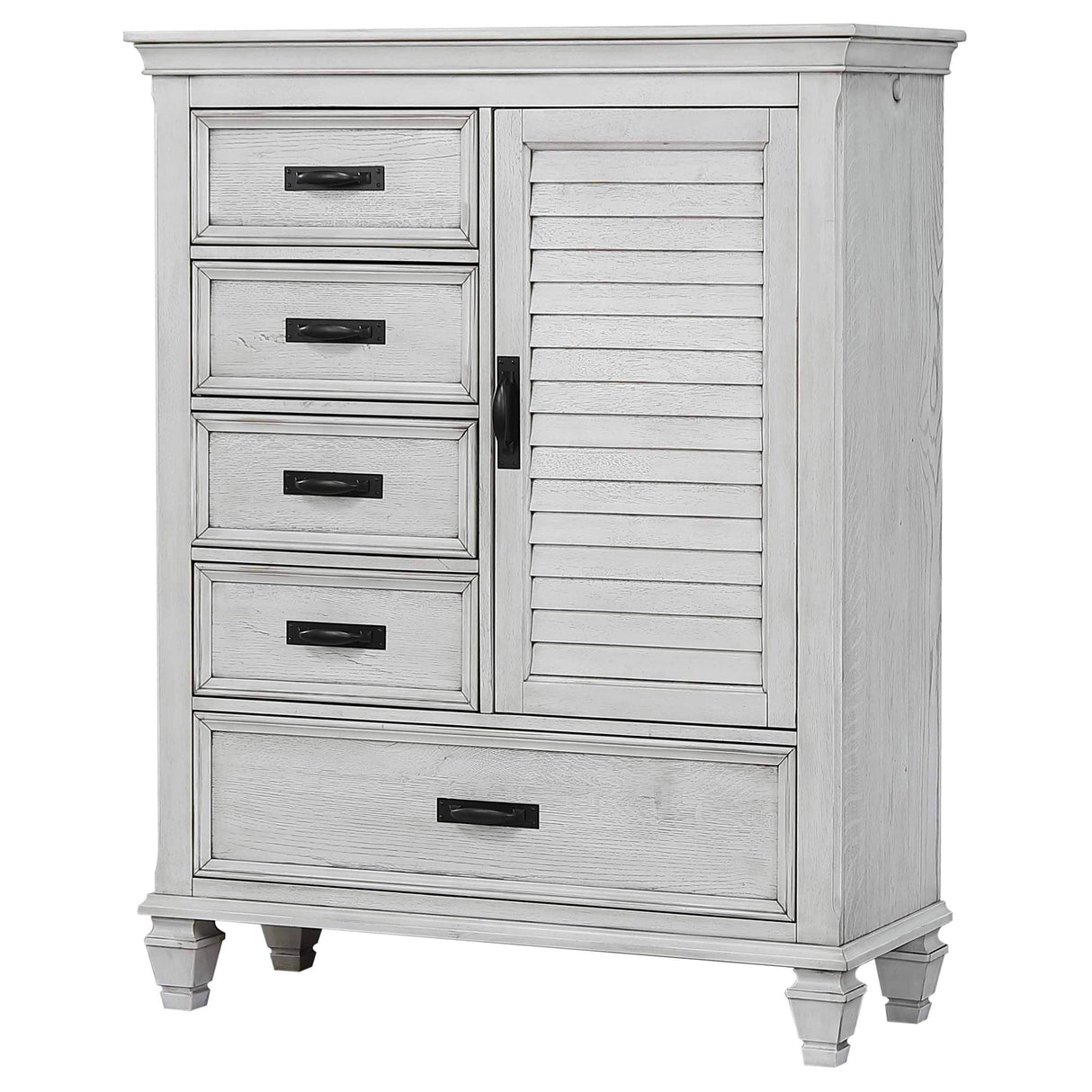 Franco Antique White 5-Drawer Door Chest from Coaster - Luna Furniture