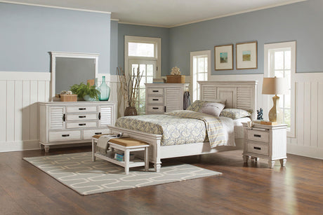 Franco Antique White 5-Drawer Door Chest from Coaster - Luna Furniture