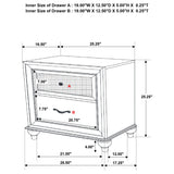 Barzini White 2-Drawer Nightstand from Coaster - Luna Furniture